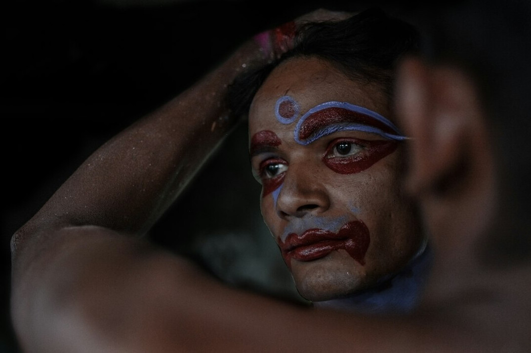 Portrait of a bearded man looking at the camera