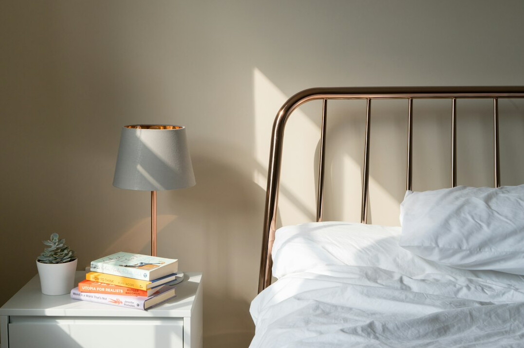 tidy bedroom morning light